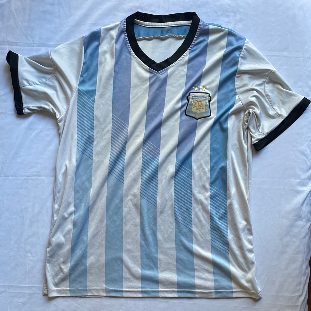Striped Blue and White Argentina Soccer Jersey